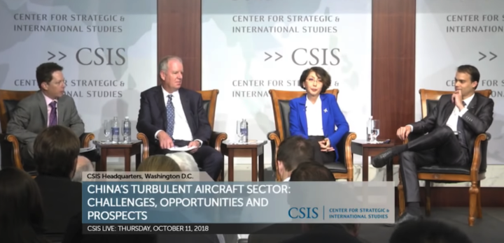 Todd Siena speaking on a CSIS panel about Chinese aircraft manufacturing